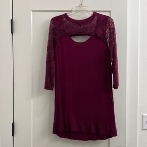 Burgundy 3/4 sleeve sweater